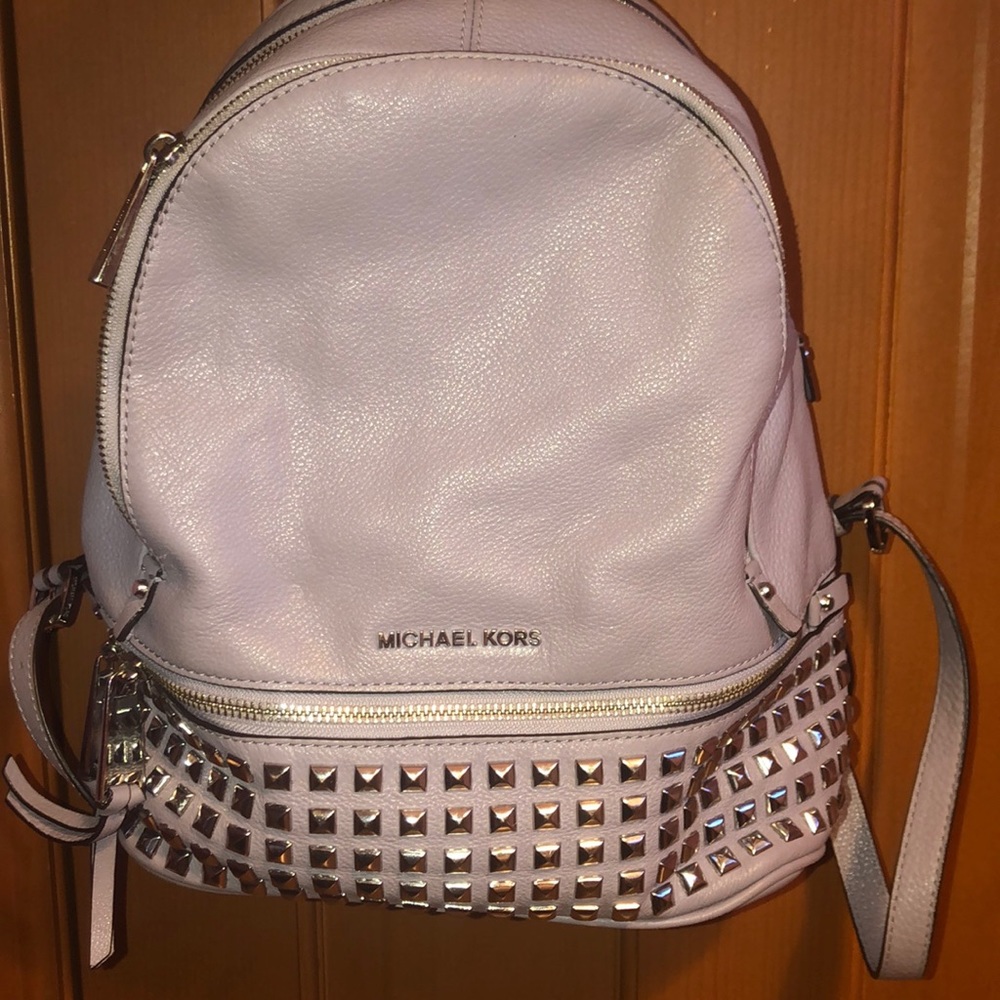 Michael Kors light purple backpack
